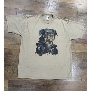 Vintage 90s Rottweiler Dog Graphic Tee Made In USA Large Robert & Eunice Pearcy